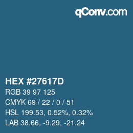 Color code: HEX #27617D | qconv.com