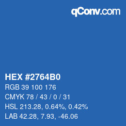 Color code: HEX #2764B0 | qconv.com