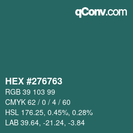 Color code: HEX #276763 | qconv.com