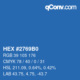 Color code: HEX #2769B0 | qconv.com