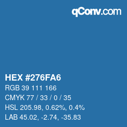 Color code: HEX #276FA6 | qconv.com