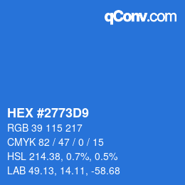 Color code: HEX #2773D9 | qconv.com