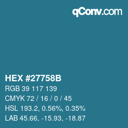 Color code: HEX #27758B | qconv.com