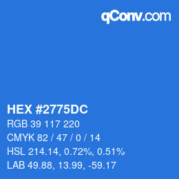 Color code: HEX #2775DC | qconv.com