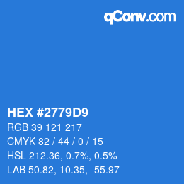颜色代码: HEX #2779D9 | qconv.com
