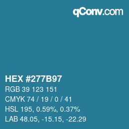 Color code: HEX #277B97 | qconv.com