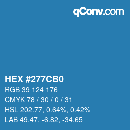 Color code: HEX #277CB0 | qconv.com