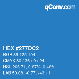 カラーコード: HEX #277DC2 | qconv.com