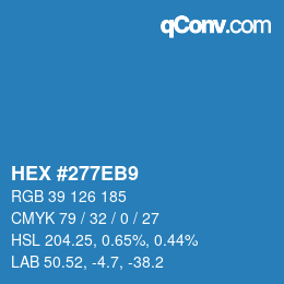 Color code: HEX #277EB9 | qconv.com