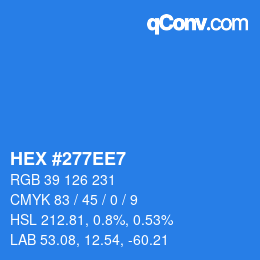 Color code: HEX #277EE7 | qconv.com