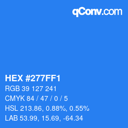 Color code: HEX #277FF1 | qconv.com