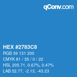 カラーコード: HEX #2783C8 | qconv.com