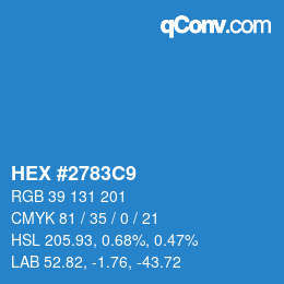 Farbcode: HEX #2783C9 | qconv.com