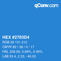 颜色代码: HEX #2783D4 | qconv.com