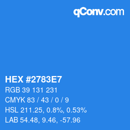Color code: HEX #2783E7 | qconv.com