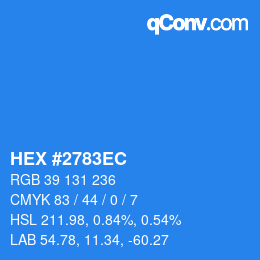 Color code: HEX #2783EC | qconv.com
