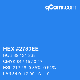 Color code: HEX #2783EE | qconv.com
