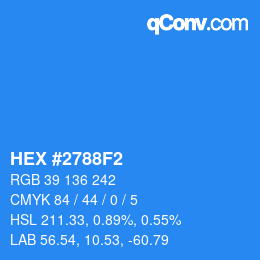 Color code: HEX #2788F2 | qconv.com