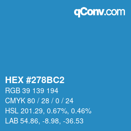 Color code: HEX #278BC2 | qconv.com