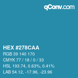 Color code: HEX #278CAA | qconv.com