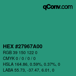 Color code: HEX #27967A00 | qconv.com