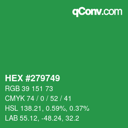 Color code: HEX #279749 | qconv.com