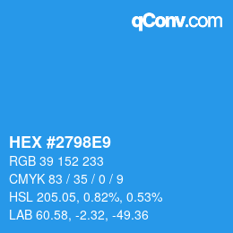 Color code: HEX #2798E9 | qconv.com