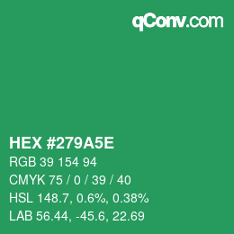 Color code: HEX #279A5E | qconv.com