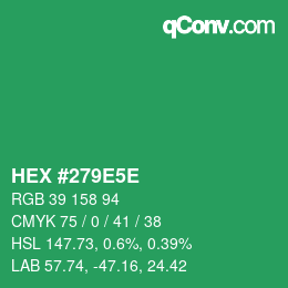 Color code: HEX #279E5E | qconv.com