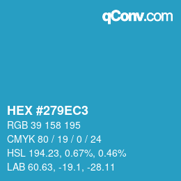 Color code: HEX #279EC3 | qconv.com
