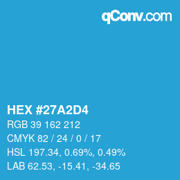 Color code: HEX #27A2D4 | qconv.com