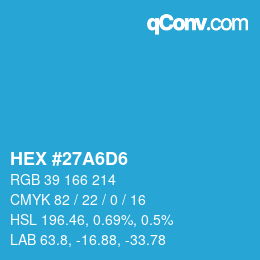Color code: HEX #27A6D6 | qconv.com
