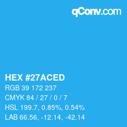 Color code: HEX #27ACED | qconv.com