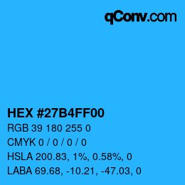Color code: HEX #27B4FF00 | qconv.com