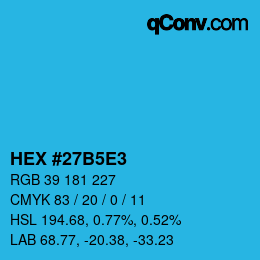 Color code: HEX #27B5E3 | qconv.com