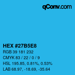 Color code: HEX #27B5E8 | qconv.com
