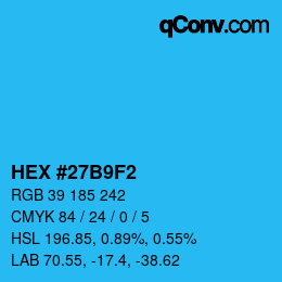 Color code: HEX #27B9F2 | qconv.com
