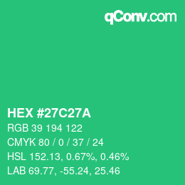 Color code: HEX #27C27A | qconv.com