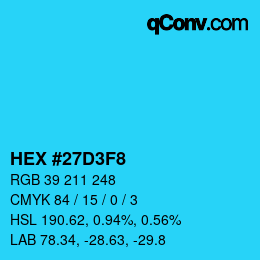 Color code: HEX #27D3F8 | qconv.com