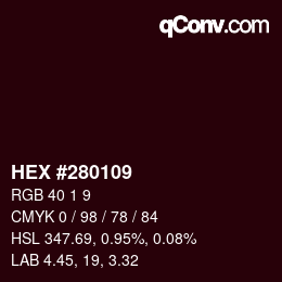 Color code: HEX #280109 | qconv.com