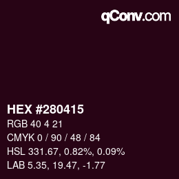 Color code: HEX #280415 | qconv.com