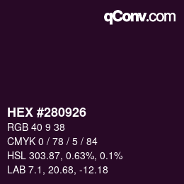 カラーコード: HEX #280926 | qconv.com