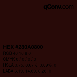 Color code: HEX #280A0800 | qconv.com