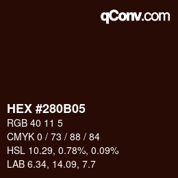 Color code: HEX #280B05 | qconv.com