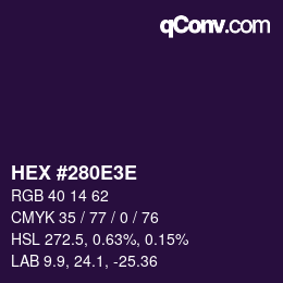 Color code: HEX #280E3E | qconv.com