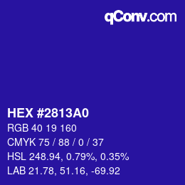 Color code: HEX #2813A0 | qconv.com