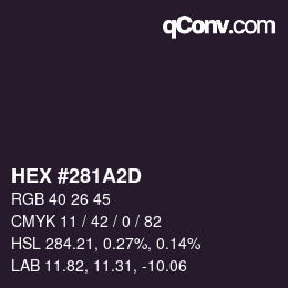 Color code: HEX #281A2D | qconv.com