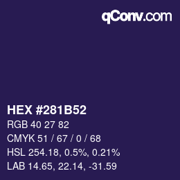 Color code: HEX #281B52 | qconv.com