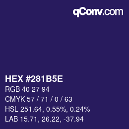 Código de color: HEX #281B5E | qconv.com