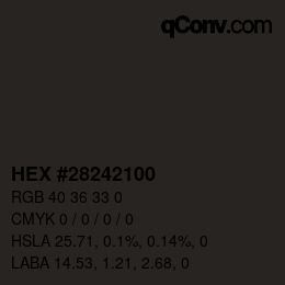 Color code: HEX #28242100 | qconv.com